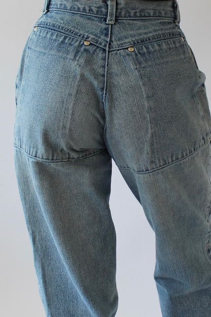Vintage Zippered Denim Cargo Pants