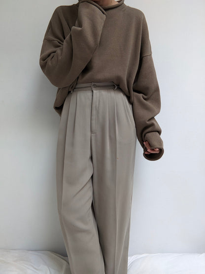 Vintage Clamshell Pleated Trousers