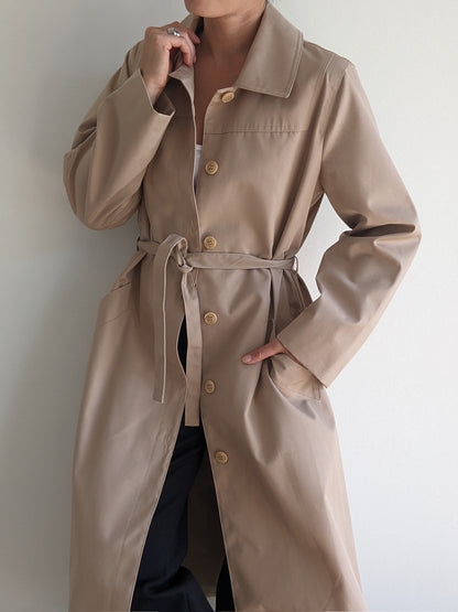 Vintage Belted Khaki Trench Coat
