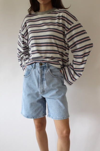 Vintage High-Rise Blue Denim Shorts