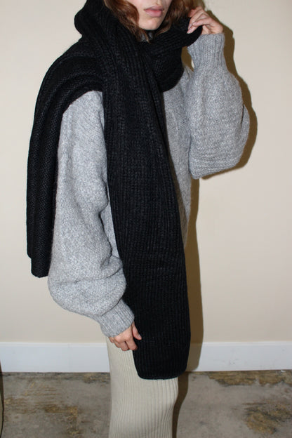 Ralphie Knitted Suri Alpaca Blanket Scarf