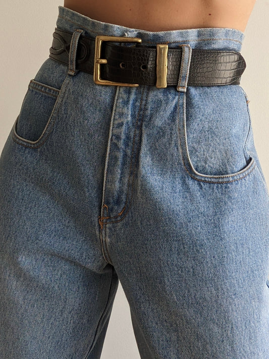 Vintage Guess Wide Embossed Leather Belt