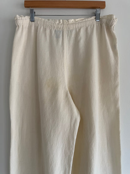 Vintage Buttercream Linen Leisure Pants