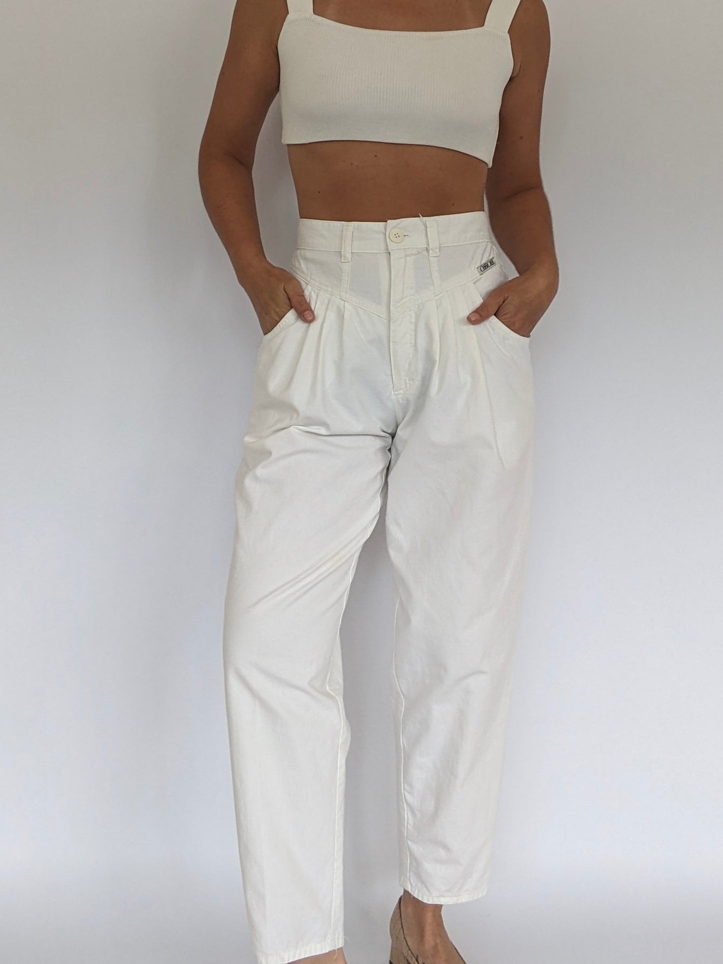 Vintage Cloud Pleated Cotton Trousers
