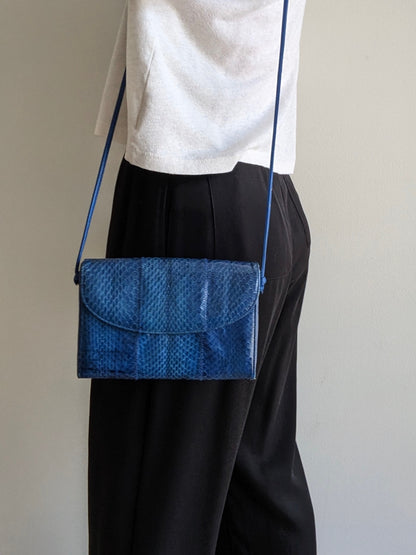 Amazing Vintage Azure Snakeskin Purse