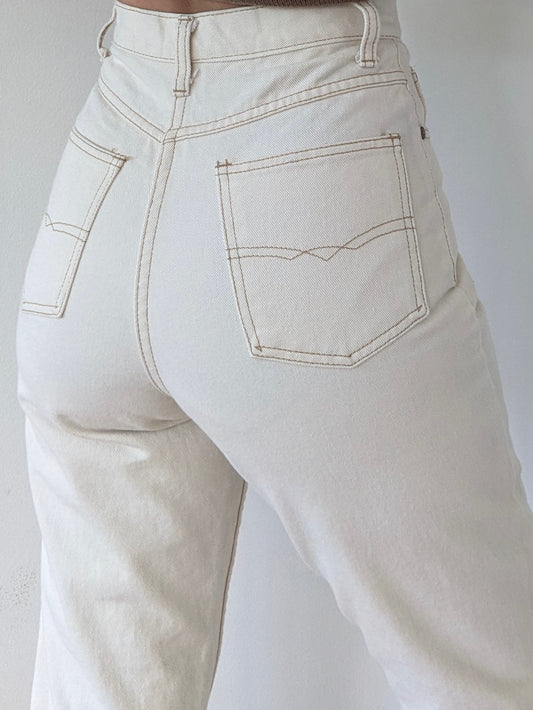 Vintage Bone White High-Rise Denim