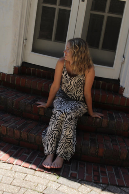 Favorite Vintage Zebra-Print Linen Dress