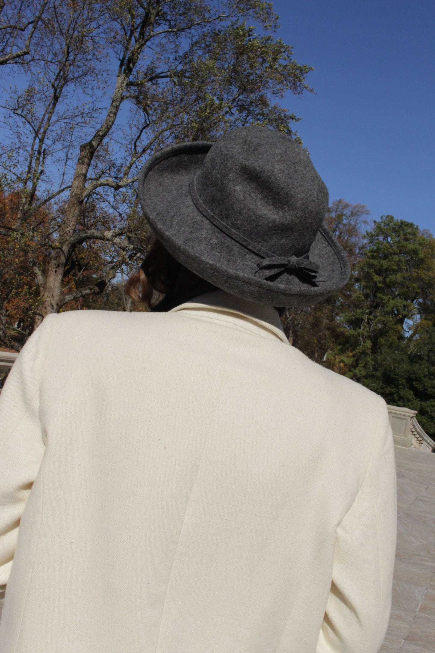 Vintage Smoke Felted Wool Tie Hat