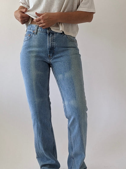 Vintage Bleached Low-Rise Denim