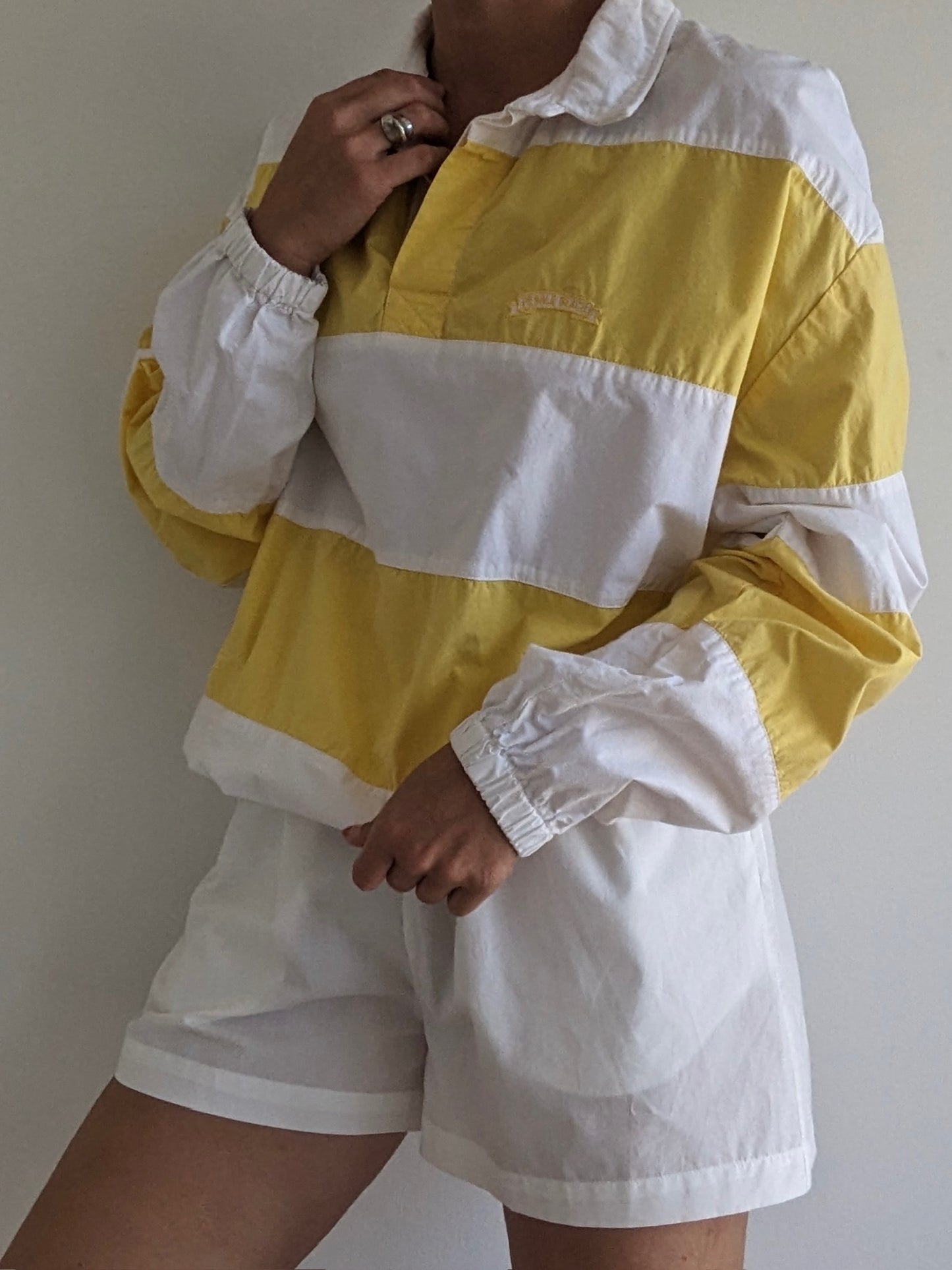 Vintage Lemon Striped Pebble Beach Pullover