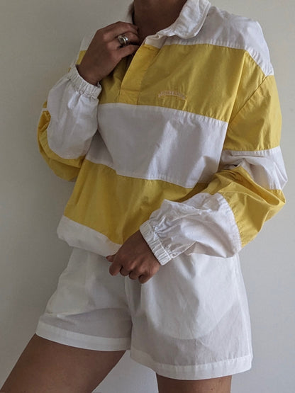 Vintage Lemon Striped Pebble Beach Pullover