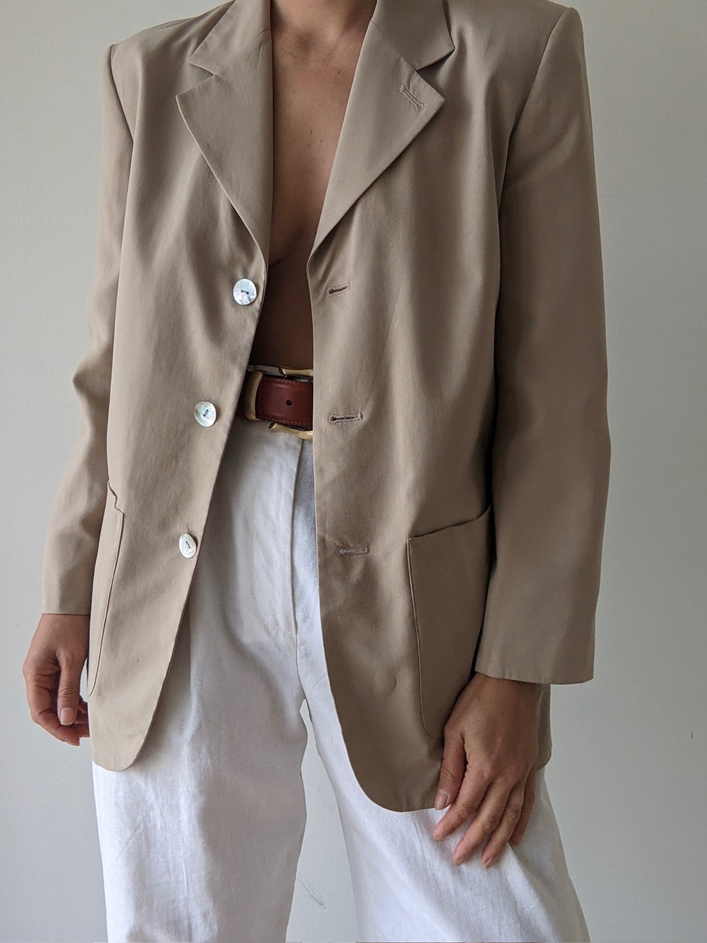 Vintage Biscotti Silk Blazer