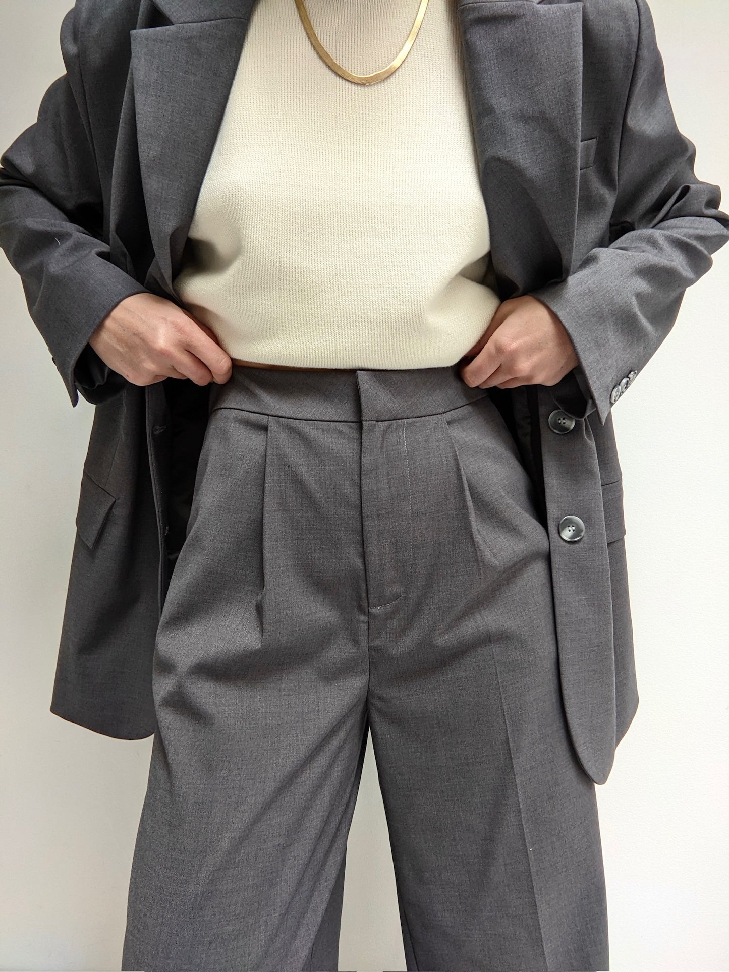 Smooth Graphite Pantsuit