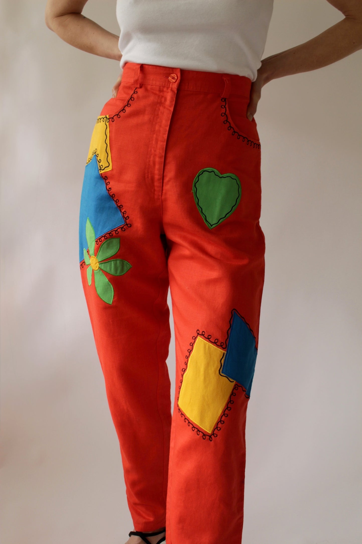 Absolute Favorite Vintage Colorful Appliqué Pants