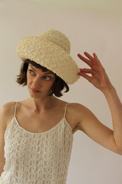Beautiful Vintage Ivory Woven Hat