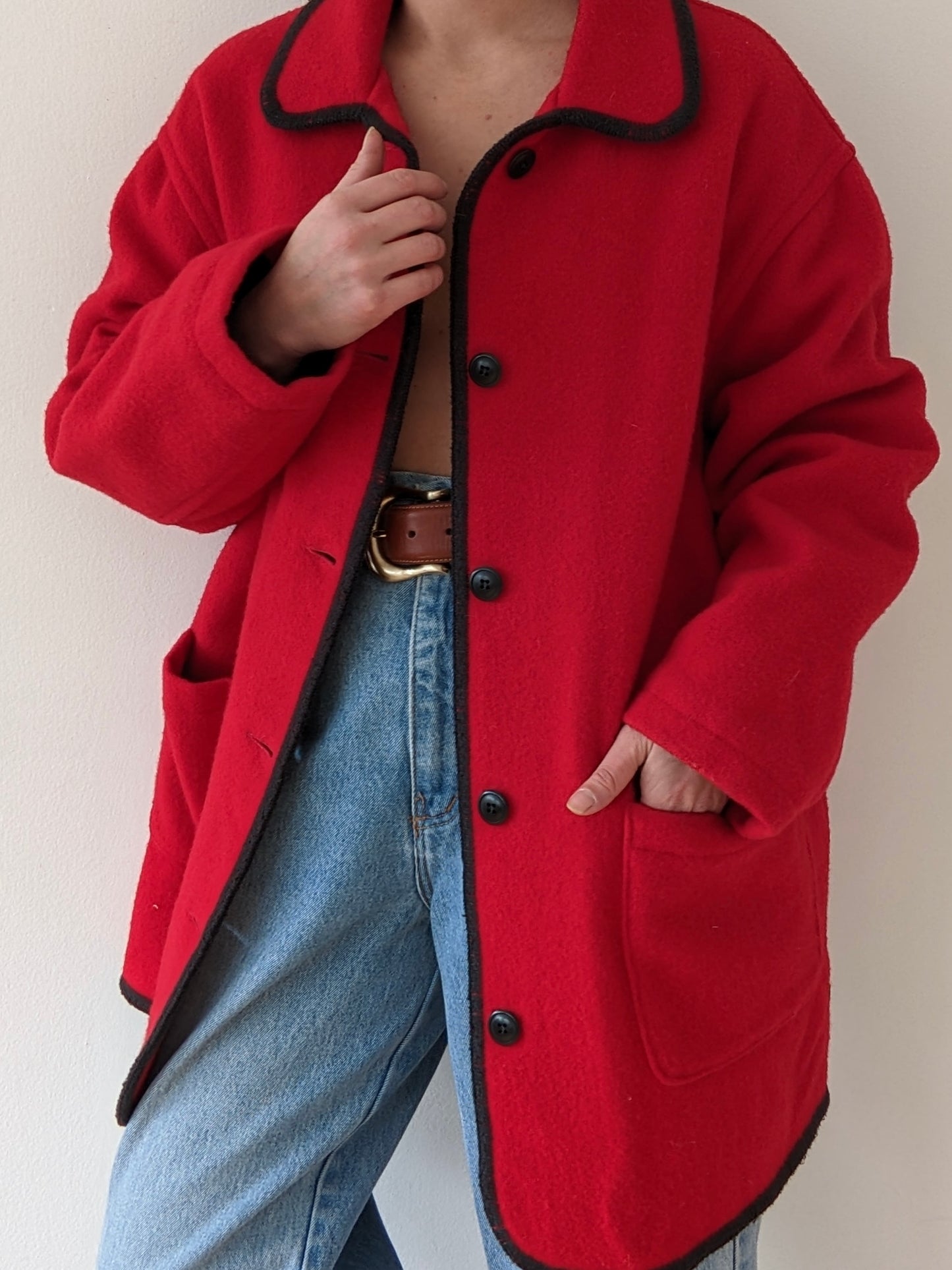 Vintage Woolrich Chili Red Wool Coat
