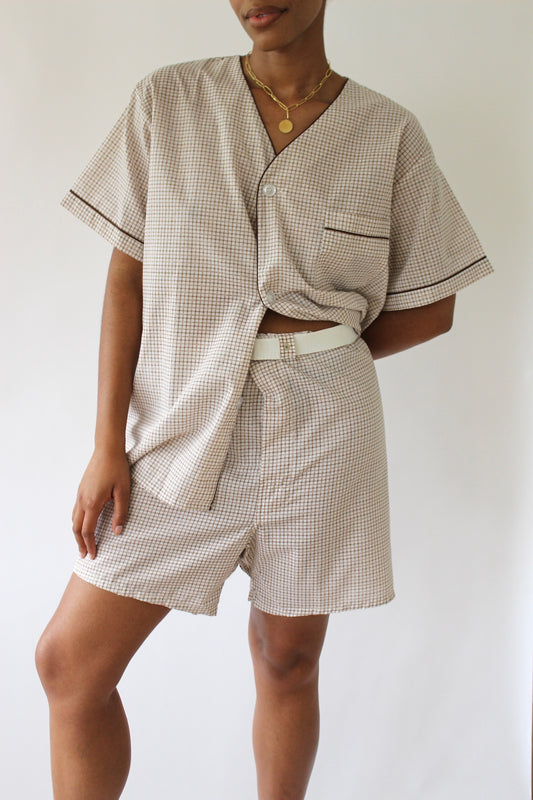 Vintage YSL Plaid Summer Sleep Set