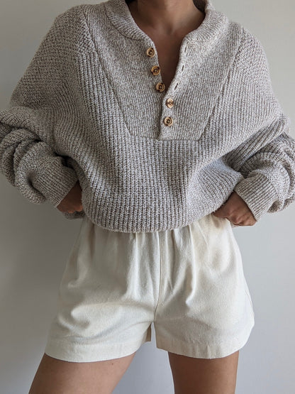 Favorite Vintage Marled Oat Henley