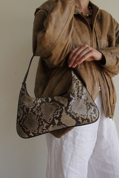 2000s Snake-Embossed Leather Purse