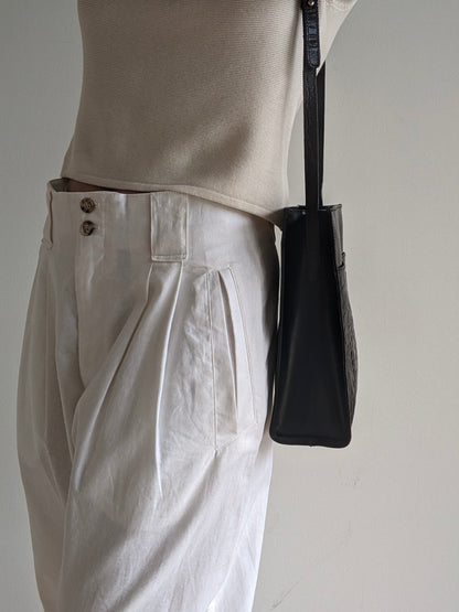 Sleek Vintage Caviar Embossed Leather Tote
