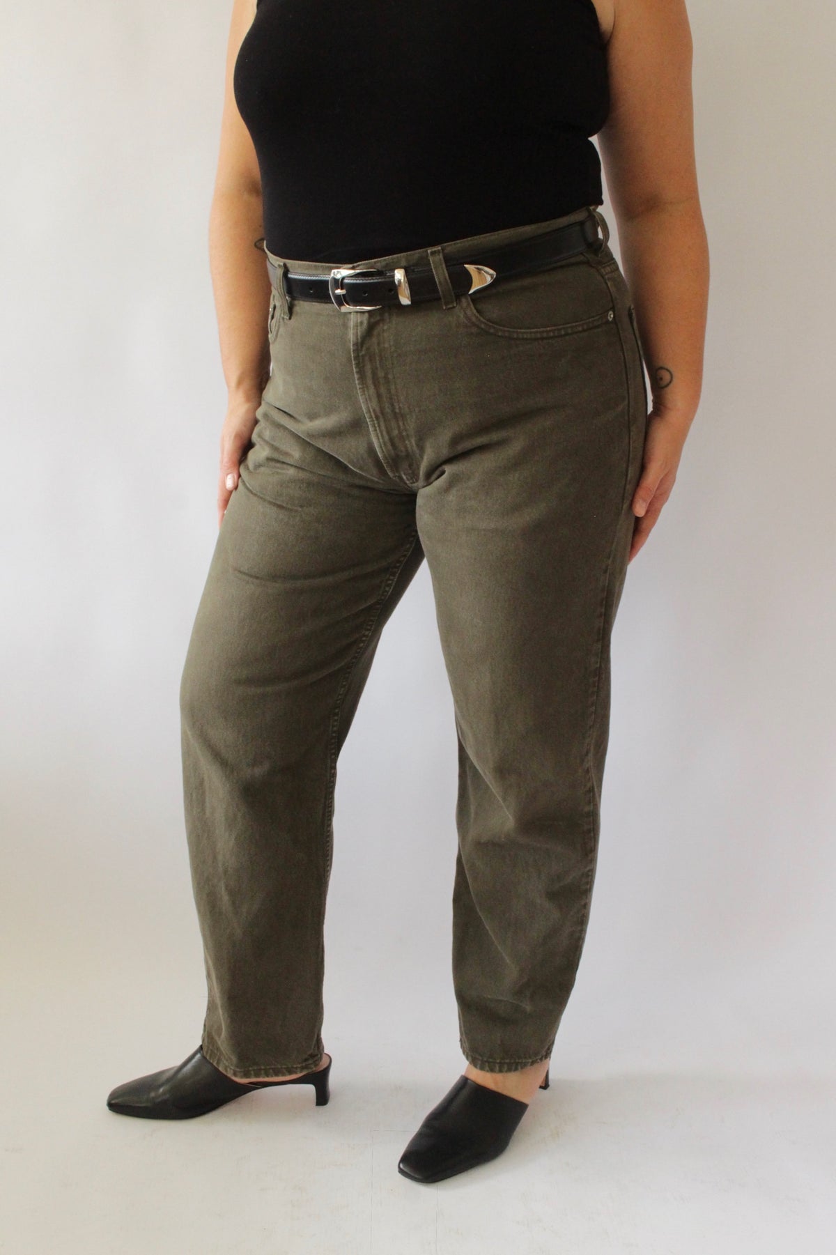 Vintage Levi's 550 Faded Olive Denim