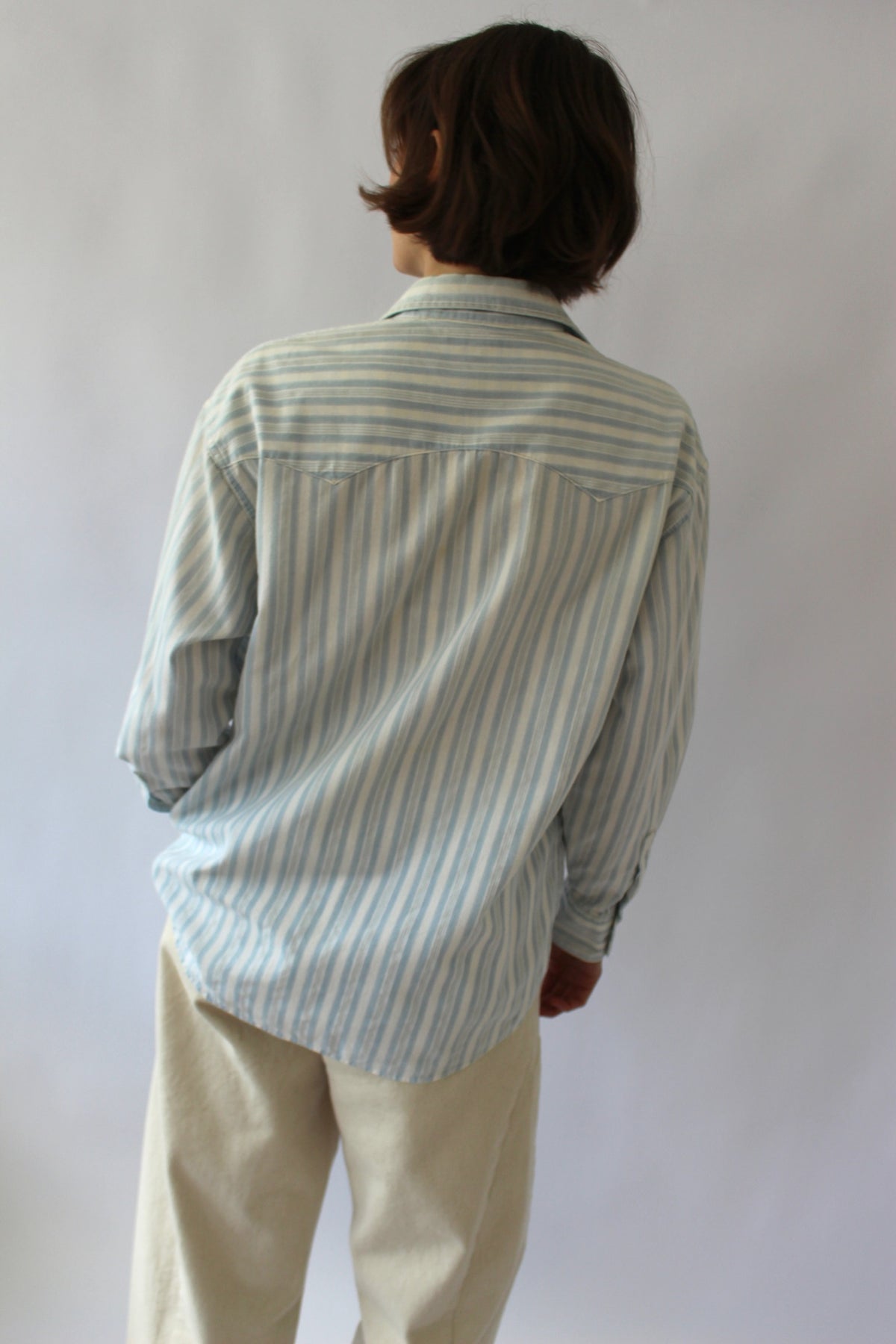 Vintage Guess Metallic Striped Pearl Snap Shirt