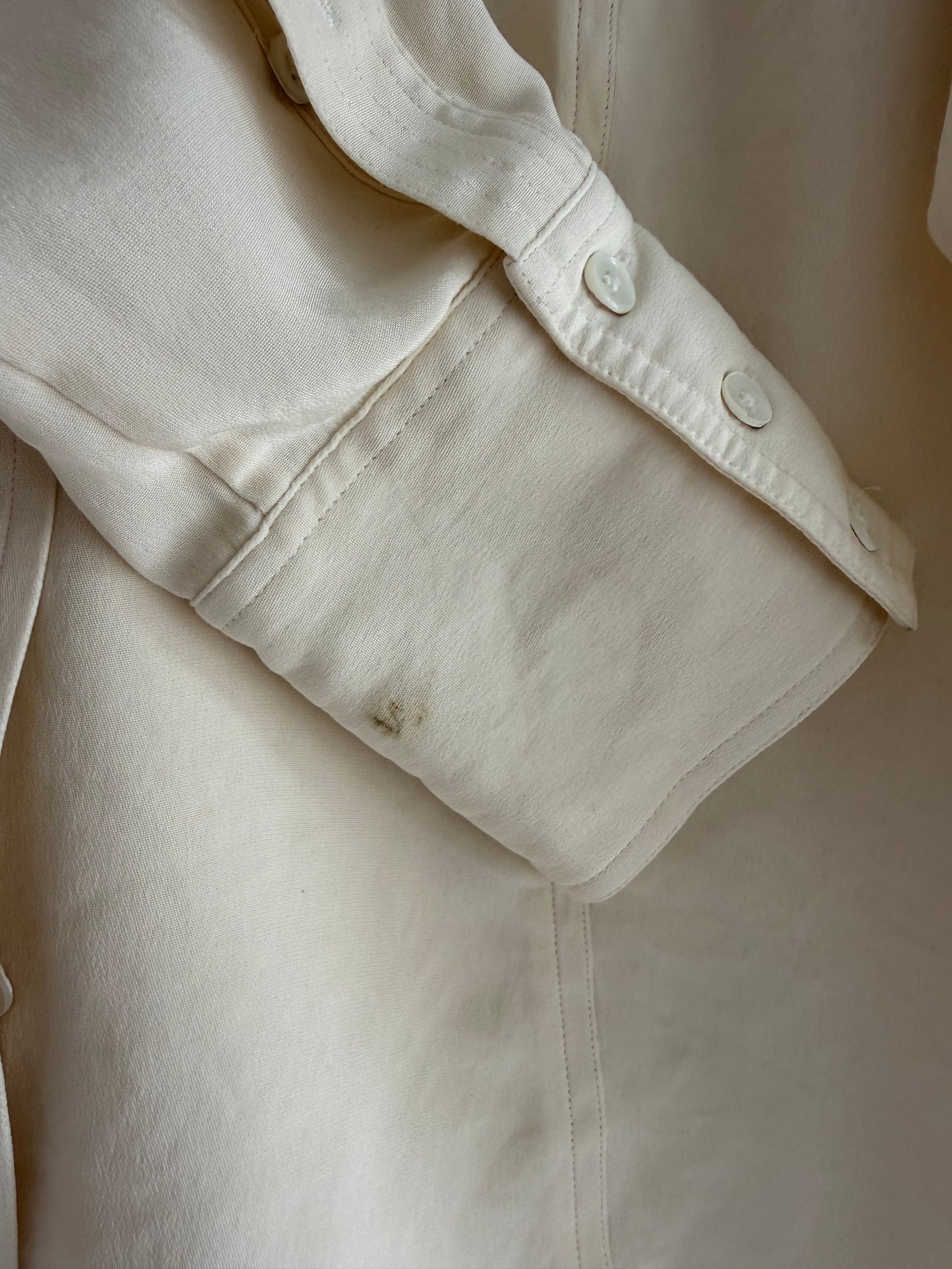 Vintage Cream Silk Blouse