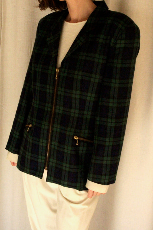 Vintage Woven Plaid Jacket
