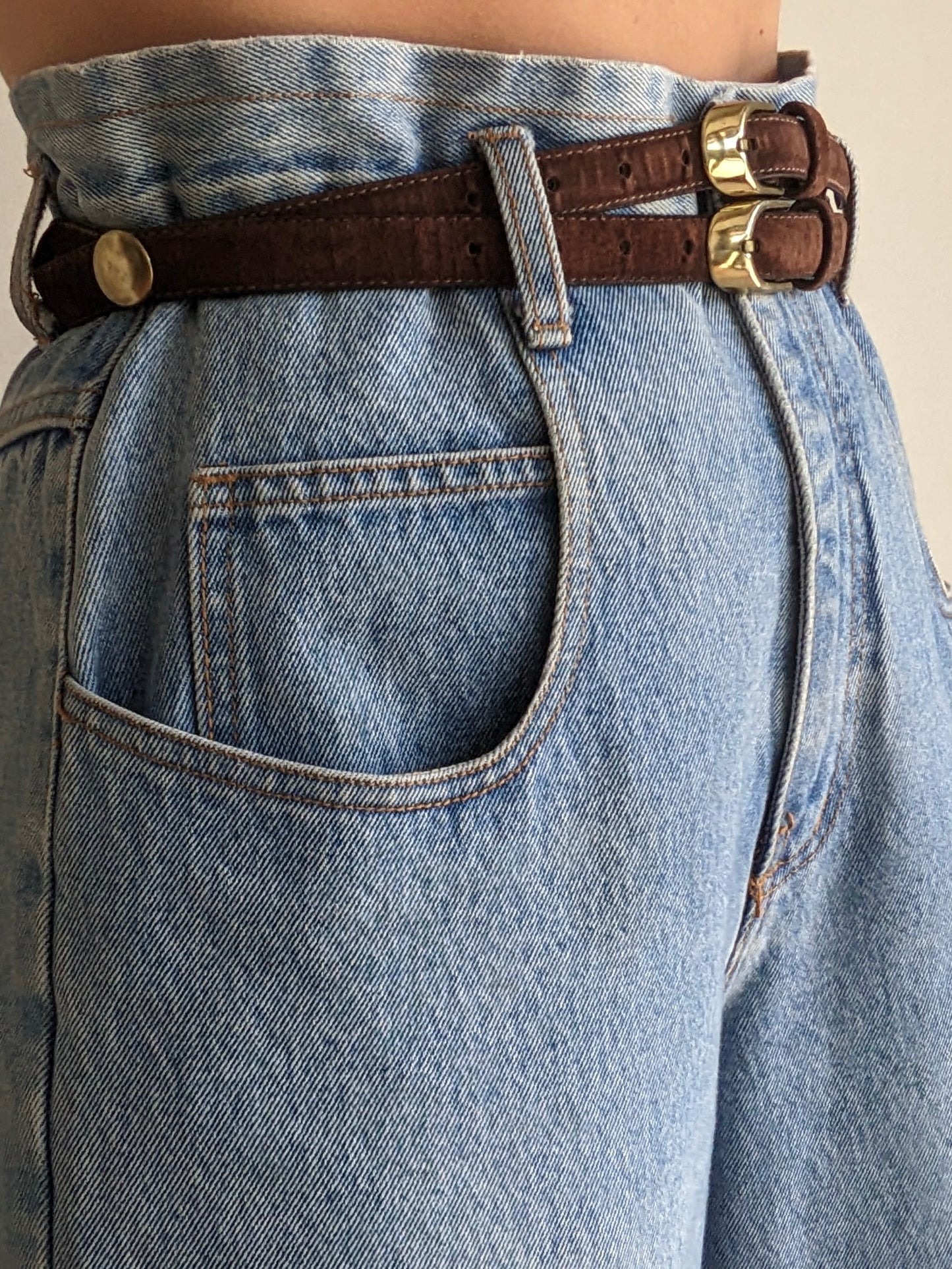 Vintage Intertwined Cocoa Suede Belt