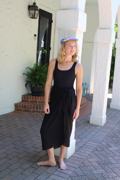 Vintage Sheer Onyx Tie Skirt