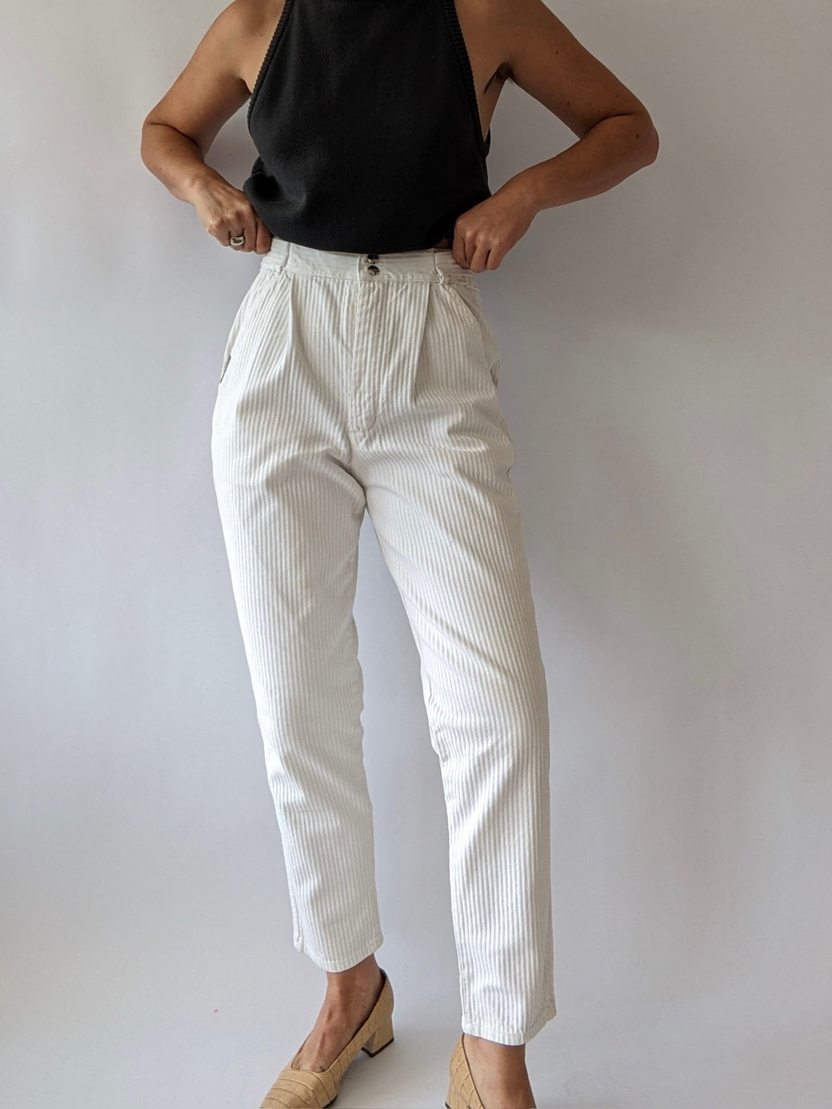 Vintage Gitano Ivory Ribbed Denim