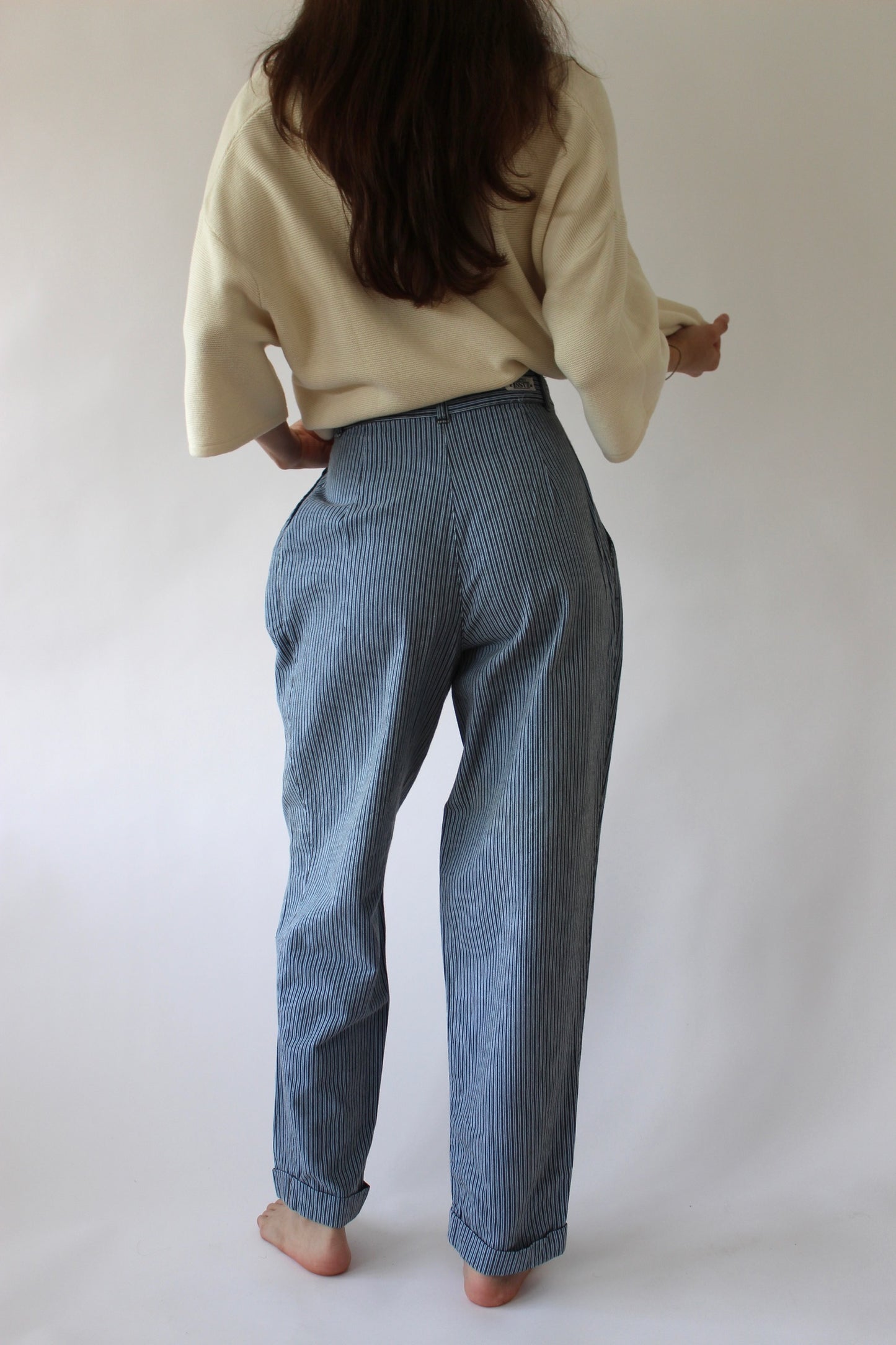 Vintage Sky Striped Trousers