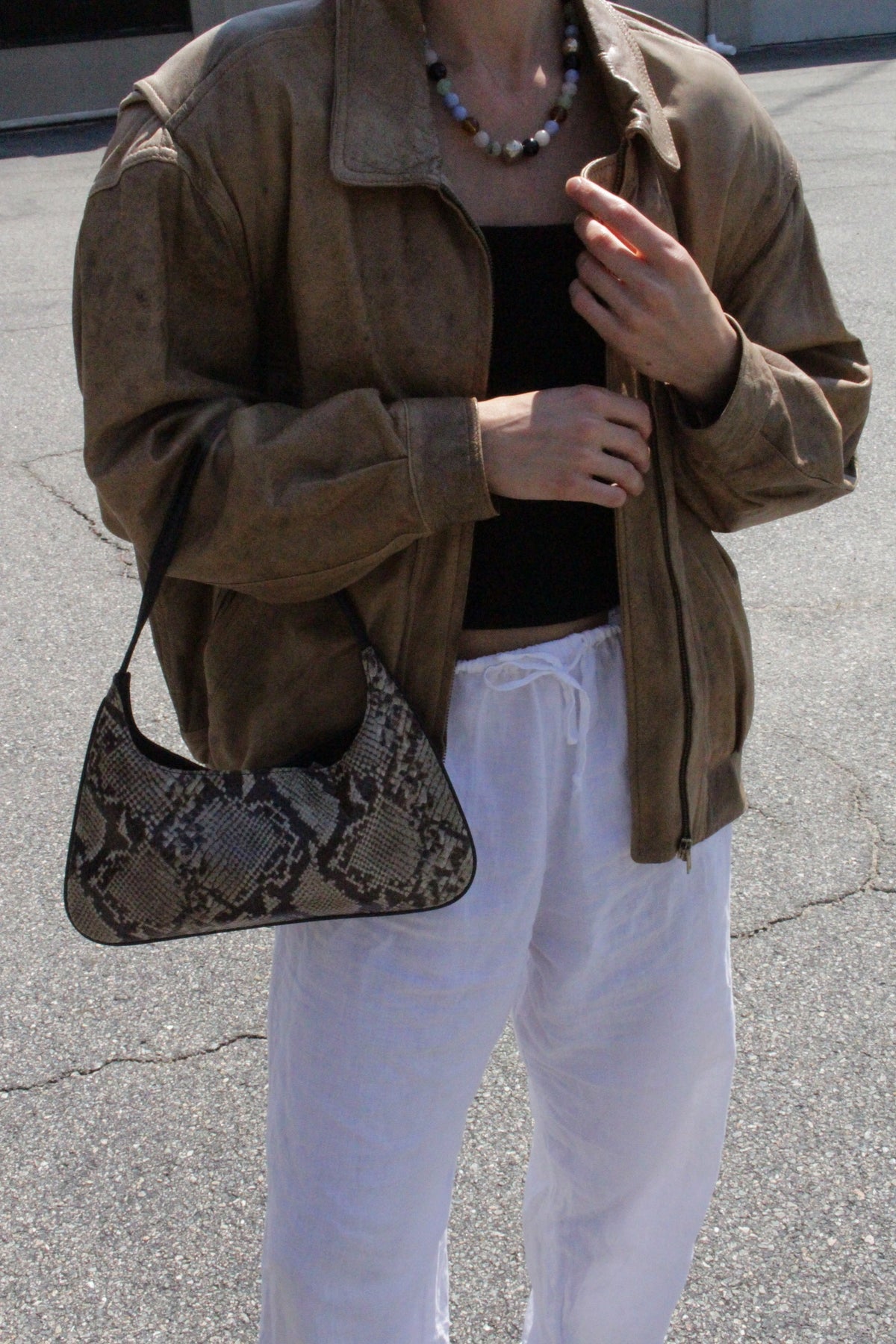 Vintage Faded Mocha Leather Bomber