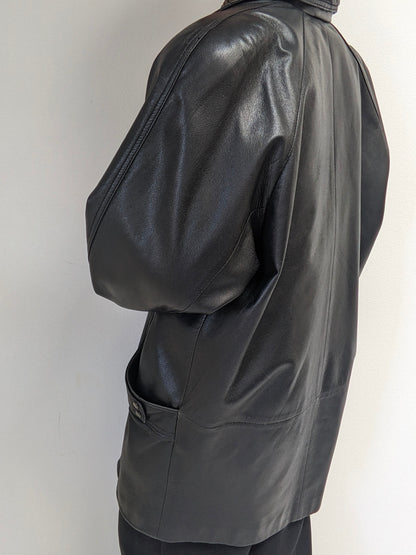 Bold Vintage Ink Leather Coat