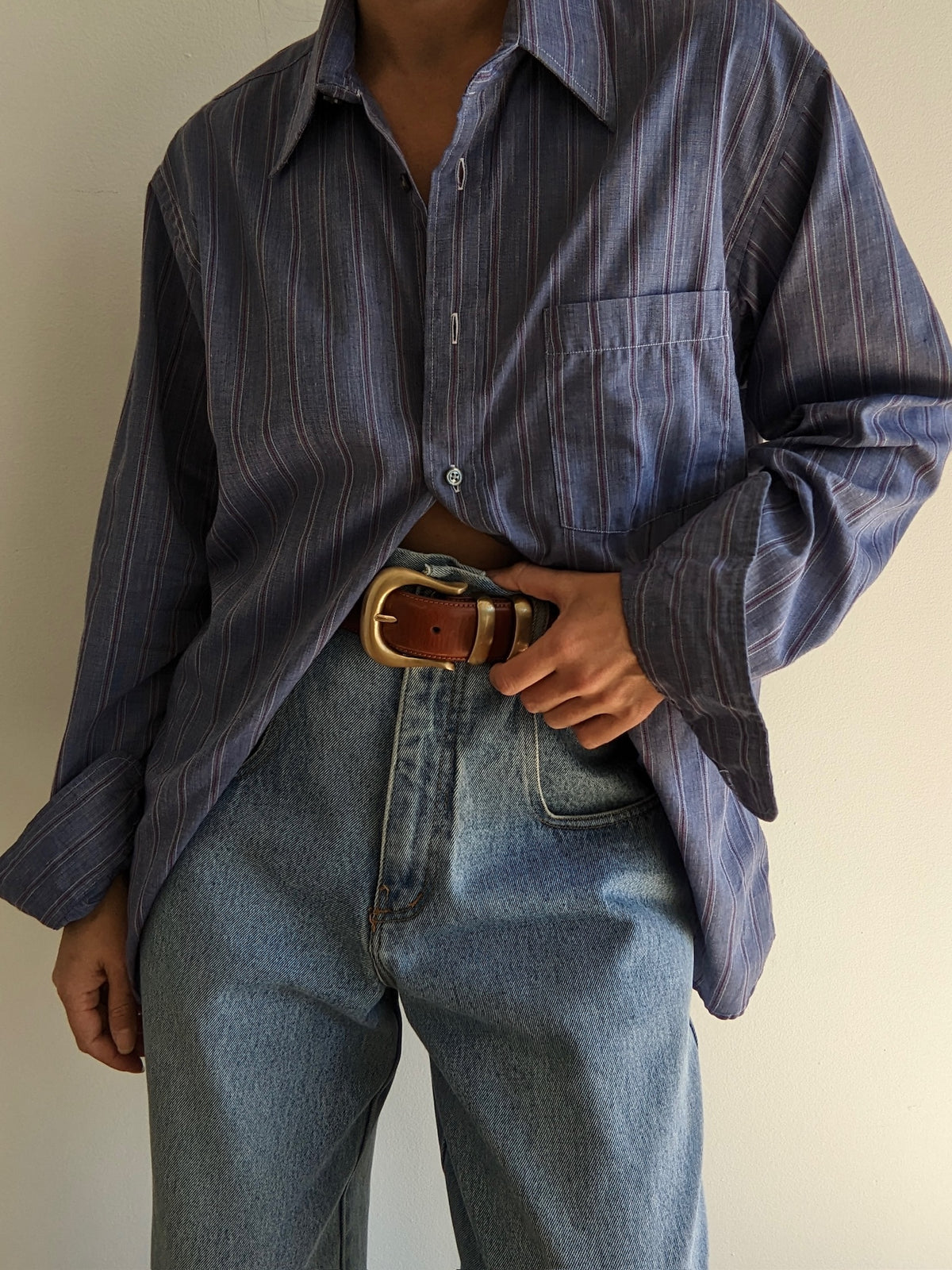 Vintage Christian Dior Pinstriped Button Down