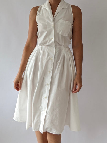 Vintage Banana Republic Ivory Button-Down Dress