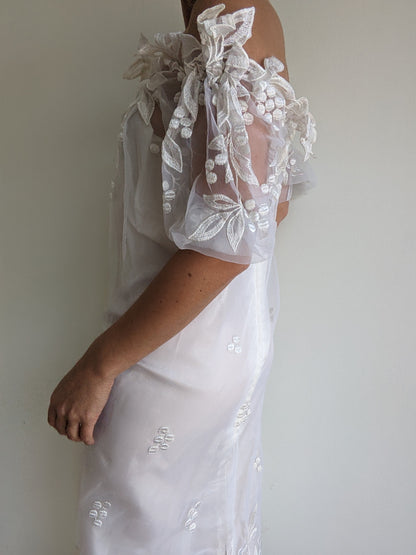 Incredible Vintage Embroidered Organza Dress