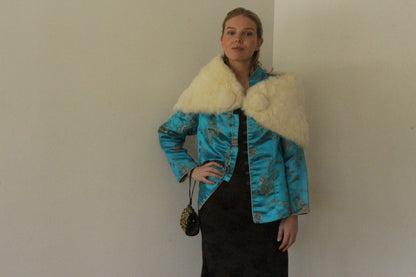 Stunning Turquoise Brocade Jacket