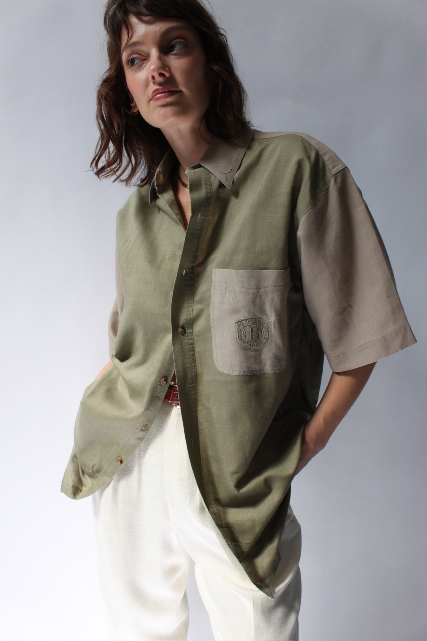 90s Olive Bugle Boy Button Up