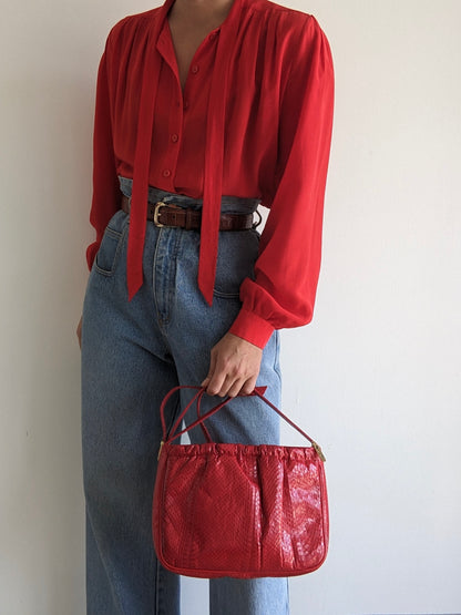 Vintage Tart Red Genuine Snakeskin Purse