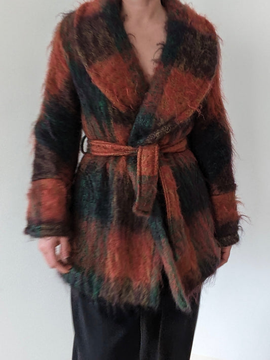 Amazing Vintage Belted Mohair Robe Coat