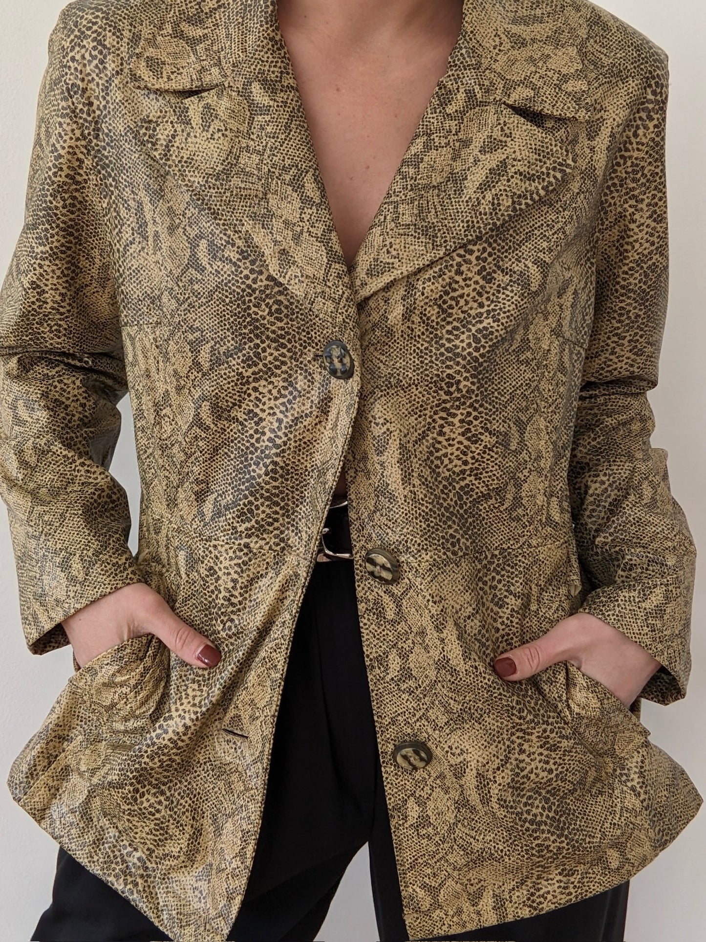 Vintage Snakeskin Vegan Leather Jacket