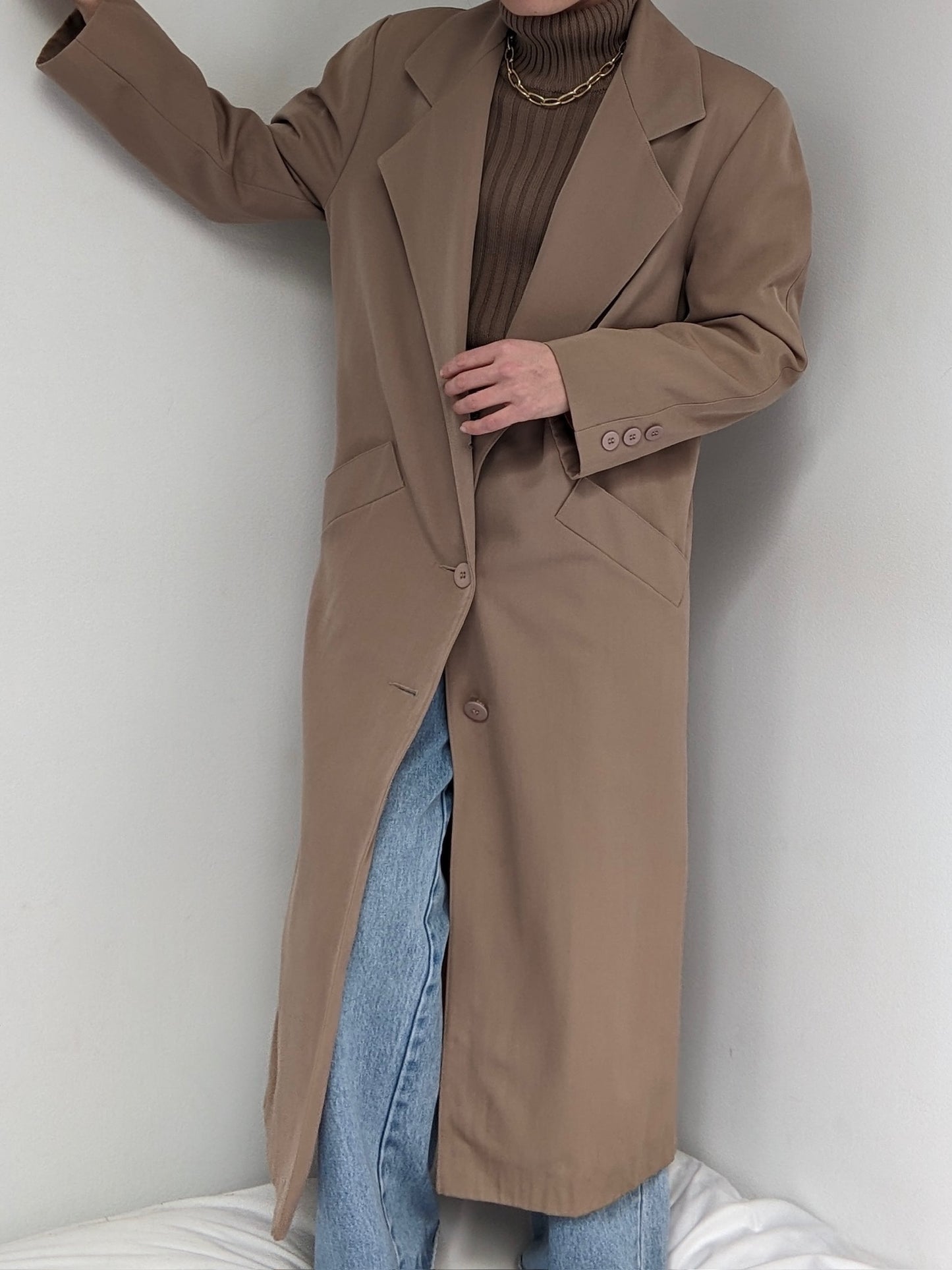 Amazing Vintage Almond Twilled Wool Coat