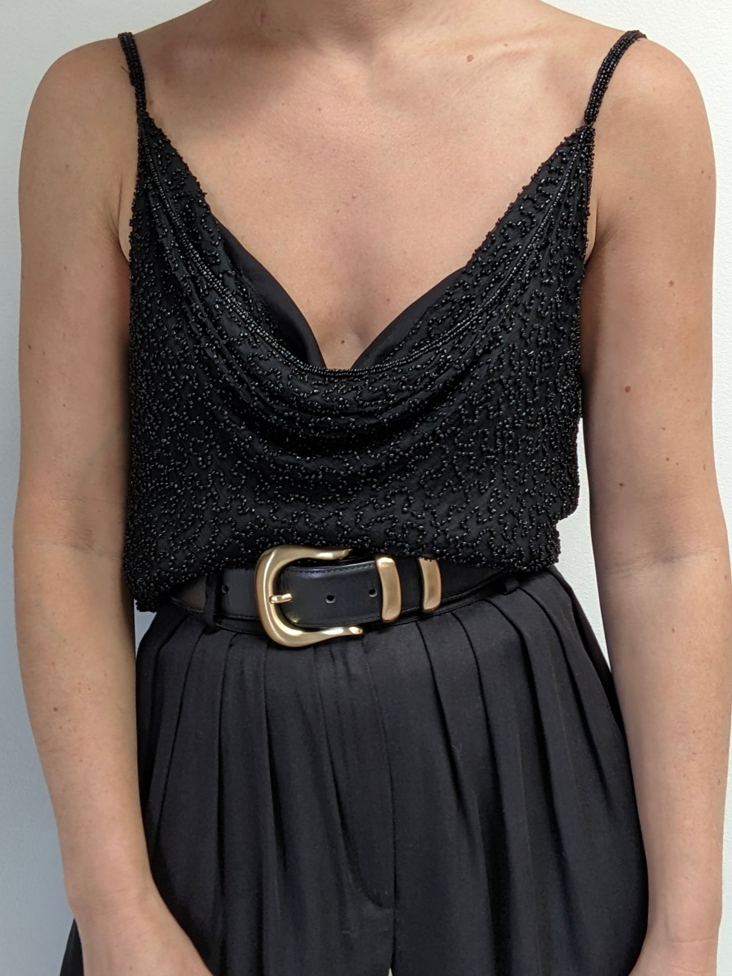 Beautiful Vintage Beaded Silk Top