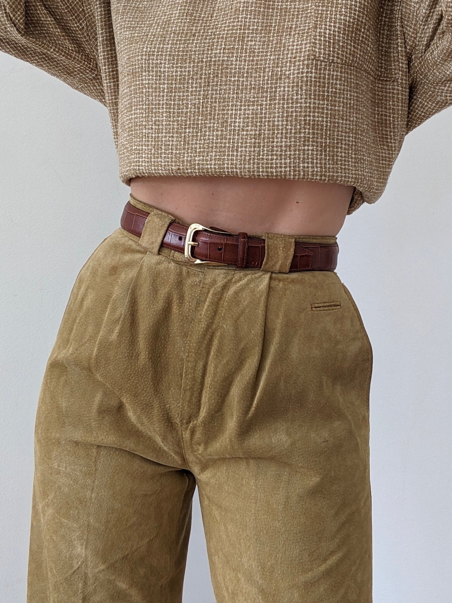 Favorite Vintage Biscotti Suede Trousers