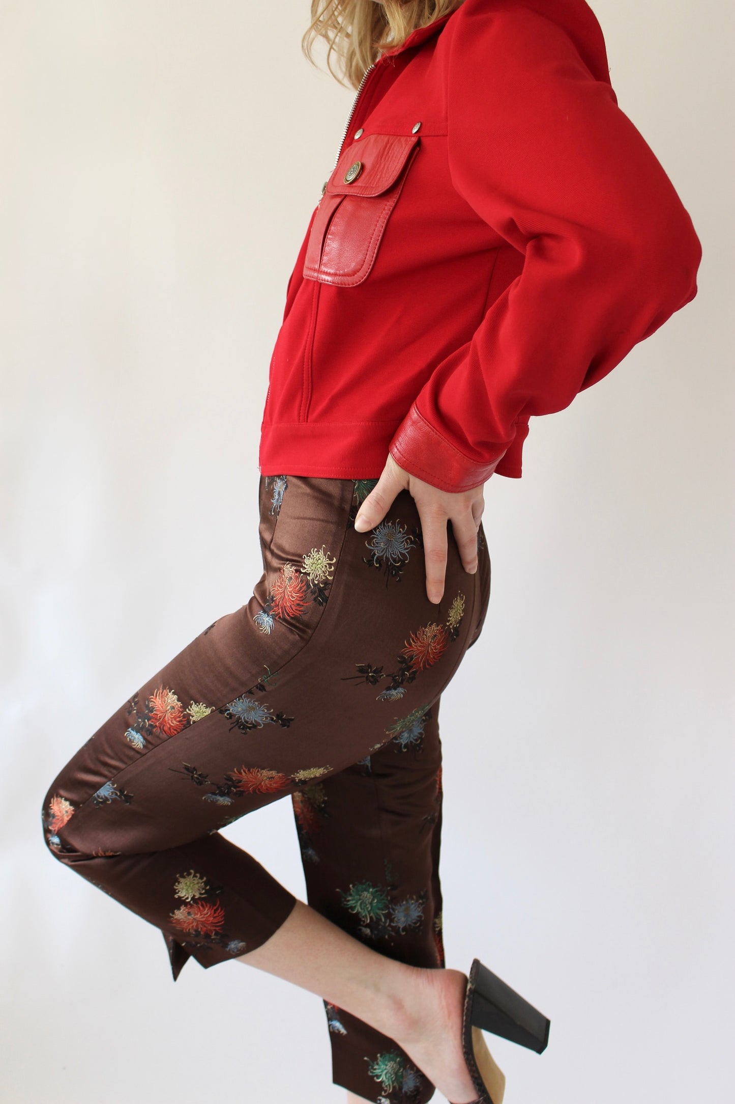 Rare Vintage Leather Accent Cropped Jacket