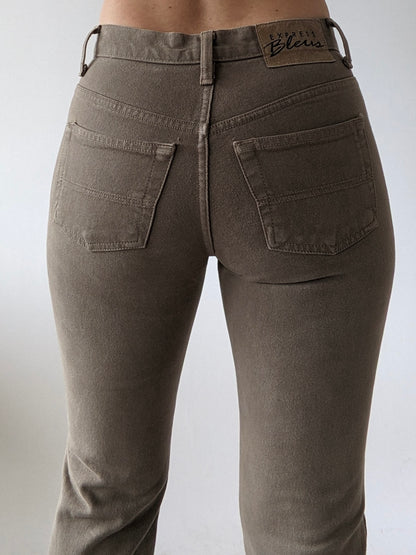 Vintage Taupe Low-Rise Denim