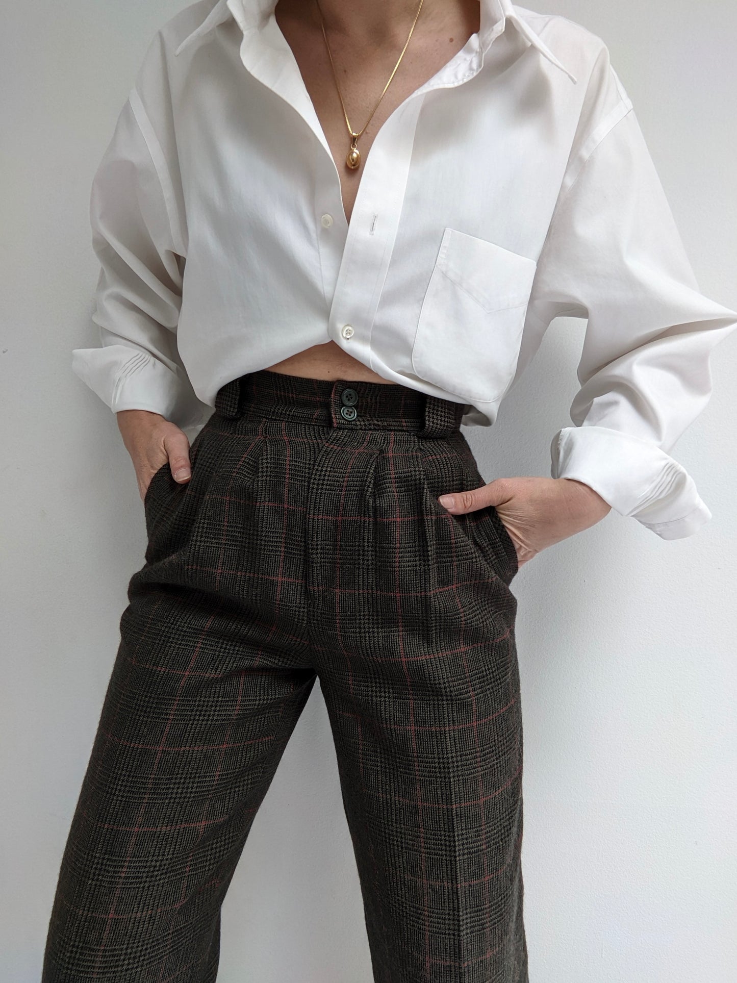 Vintage Pleated Wool Trousers