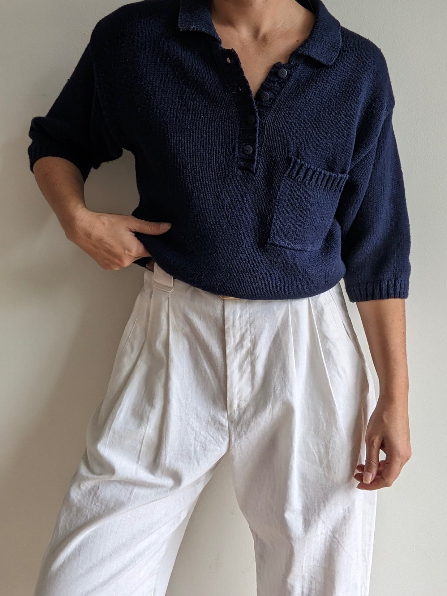 Vintage Navy Pocket Henley