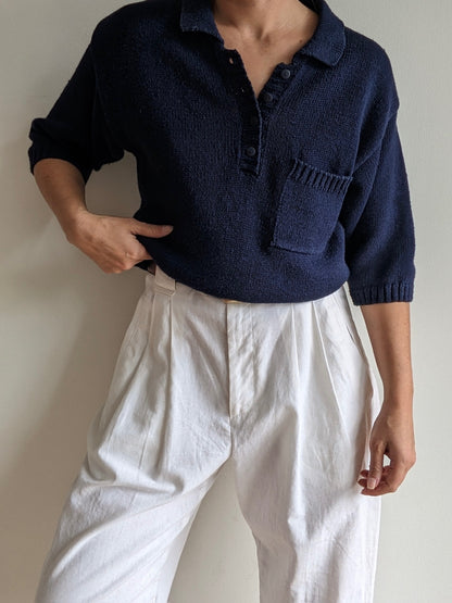 Vintage Navy Pocket Henley